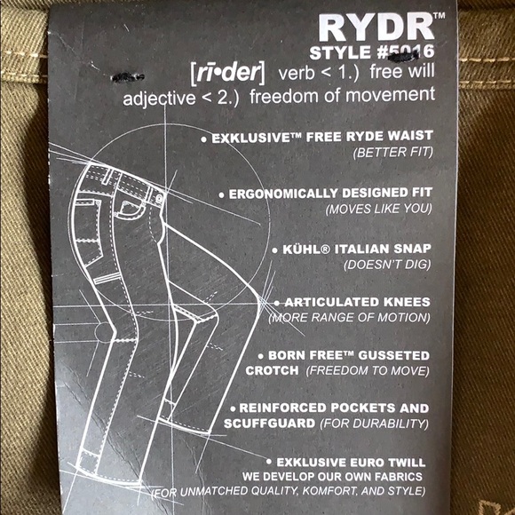 Kuhl Rydr pant, 38 x 32, style 5016 - Picture 8 of 8